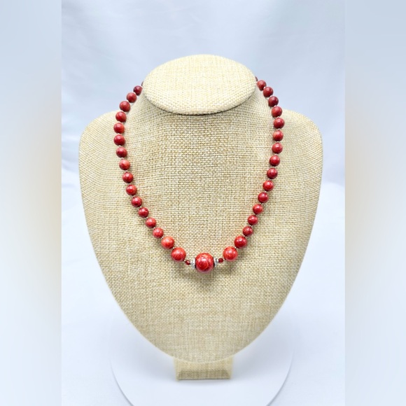 Artisan Crafted Coral Bead Necklace - Picture 1 of 5